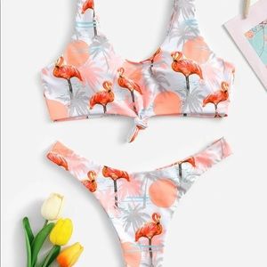 SHEIN Flamingo Cheeky Bikini Bathing Swim Suit